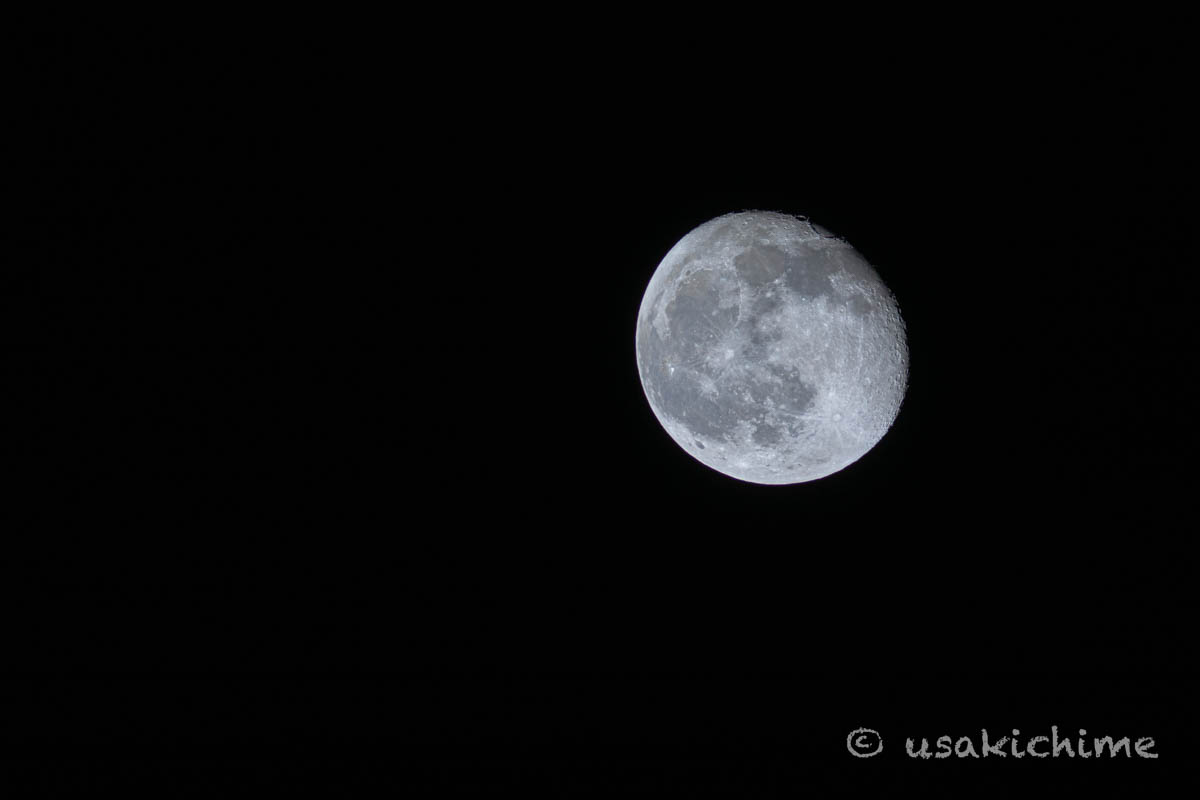 月（ビクセン 天体望遠鏡 ポルタII A80MfにTリング キヤノンEOS甩と一眼レフカメラを接続しての撮影）